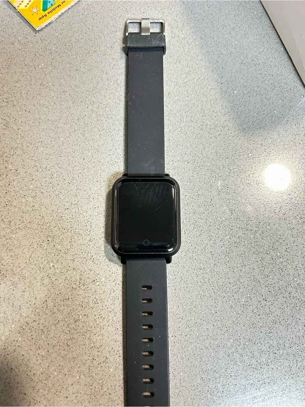 Black Smartwatch with Silicone Band - Unbranded